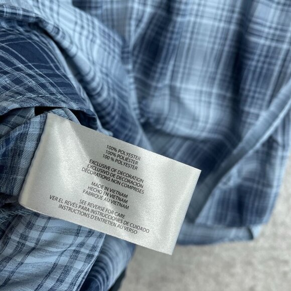 NEW Orvis Men's XL Short Sleeve Tech Shirt Blue Plaid Outdoor UPF 30 - Picture 8 of 11